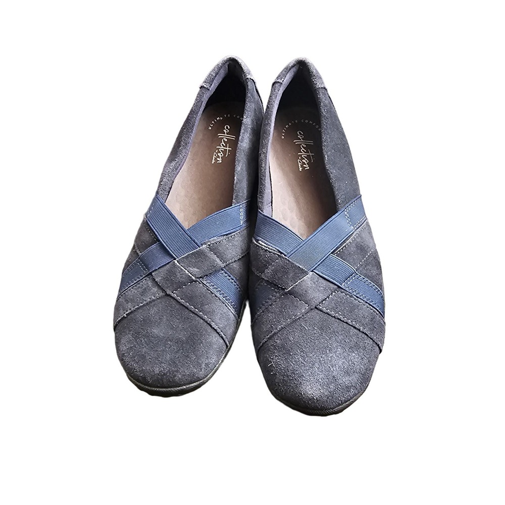 Clarks Collection Haley Jay Loafer Flat, Navy Suede, Women Size‎ 9